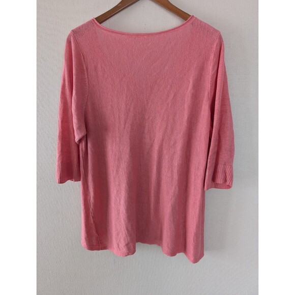 Eileen Fisher Linen Top Sz 1X Coral Pink Quiet Luxury Minimalist Coastal Blouse - Picture 9 of 9